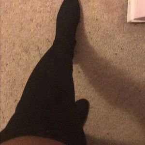 Thigh high flat boots